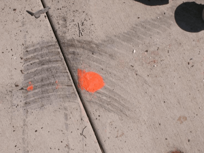 Scrub Marks Tire Marks